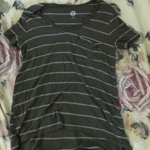 green swoop neck tee with pocket